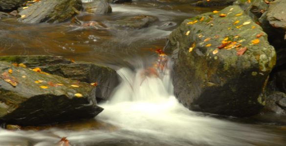 A stream cascading over rocks.