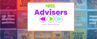 The words "C895 Advisers" over blurred image of album covers