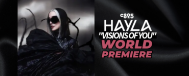 Promotional banner featuring the artist Hayla at the world premiere of "Freefall," highlighted by the C895 logo, set against a sleek, dark background with shimmering textures.