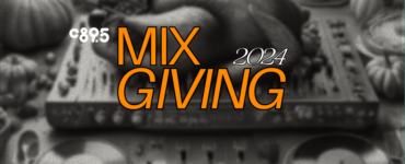 Banner image featuring the text 'MIX GIVING 2024' in bold orange letters, set against a textured background with decorative elements.