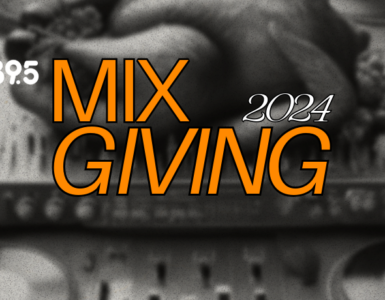 Banner image featuring the text 'MIX GIVING 2024' in bold orange letters, set against a textured background with decorative elements.