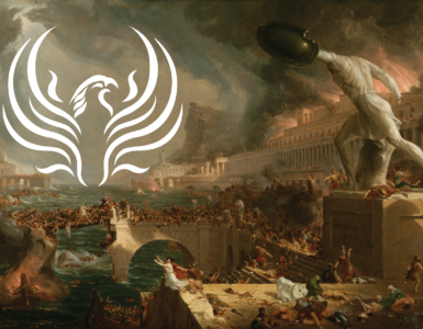 Thomas Cole's "The Course of Empire" but gothy