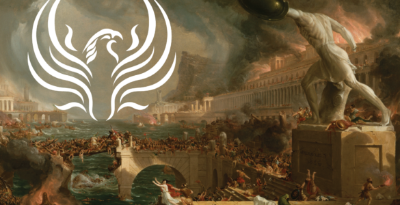 Thomas Cole's "The Course of Empire" but gothy