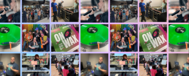 Collage of photos from c895 Radio events featuring individuals engaging in various activities such as playing games, posing for photos, and interacting in different indoor settings, all marked with c895 Radio logos.