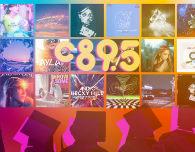 Colorful collage featuring album covers from various artists including Jax Jones and Hayla, with vibrant, neon-like backgrounds in shades of pink, blue, and orange.