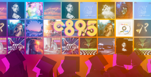 Colorful collage featuring album covers from various artists including Jax Jones and Hayla, with vibrant, neon-like backgrounds in shades of pink, blue, and orange.