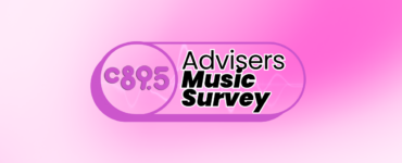 Logo of C88.5 Advisers Music Survey on a pink background.