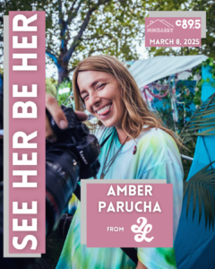 Promotional poster for a DJ event featuring Madlon from C89.5, with vibrant lighting and text announcing 'SEE HER BE HER' on March 8, 2025.